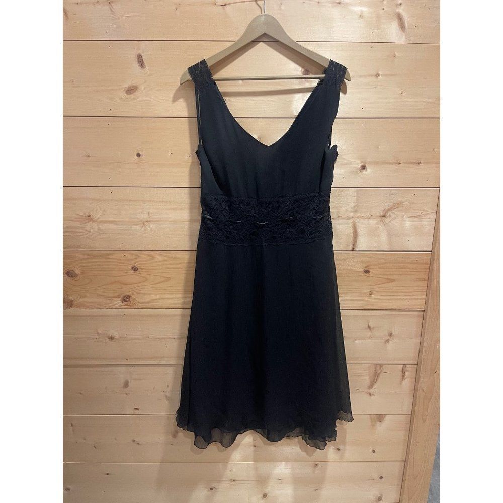 NWT Esprit Black Chiffon Dress Sz 14 - Picture 8 of 10